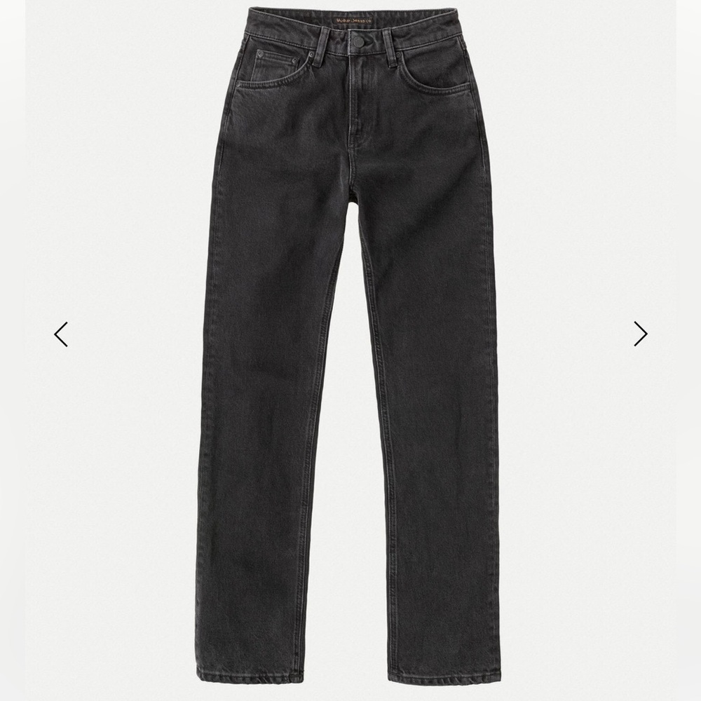 NWT Nudie Straight Sally Black Sand Jeans 29 x 30